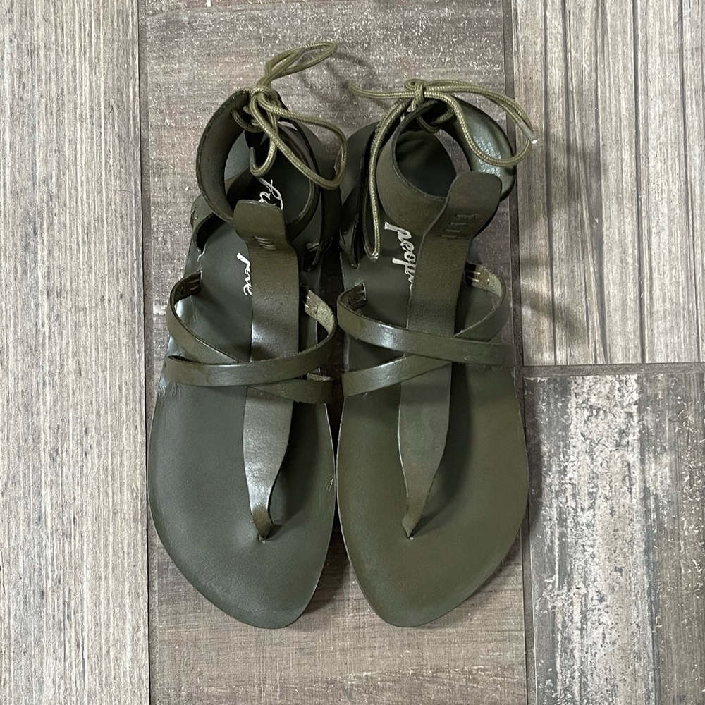 Free People Vacation Day Wrap Sandals in khaki - Picture 5 of 8